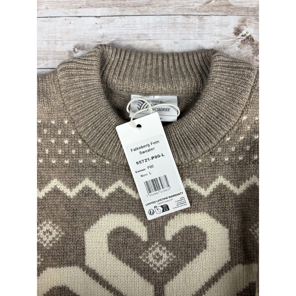 Dale of Norway Falkeberg Fem Sweater Womens L Wool Nordic Norwegian NWT